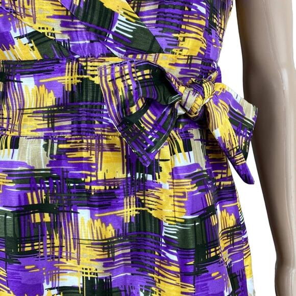 Alex Marie Multicolored Sweetheart Neck Sleeveless Bow Accent Sheath Dress 10P - Picture 3 of 7